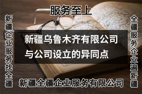新疆乌鲁木齐有限公司与公司设立的异同点