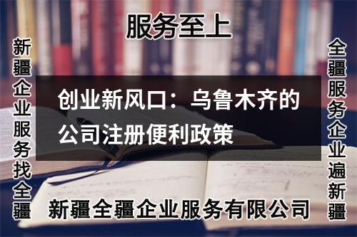 创业新风口：乌鲁木齐的公司注册便利政策