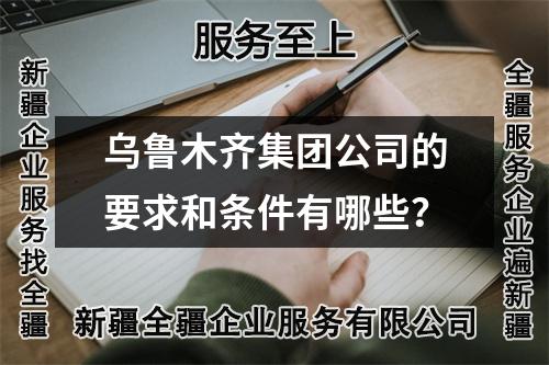 乌鲁木齐集团公司的要求和条件有哪些？