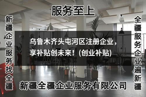 乌鲁木齐头屯河区注册企业,享补贴创未来!(创业补贴)