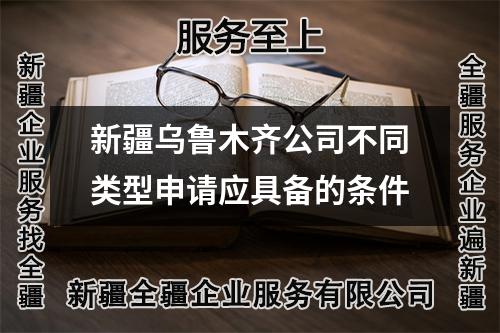 新疆乌鲁木齐公司不同类型申请应具备的条件
