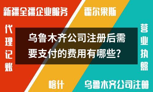 乌鲁木齐公司注册后需要支付的费用有哪些？