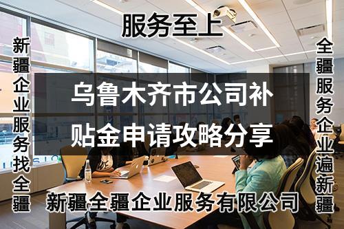 乌鲁木齐市公司补贴金申请攻略分享
