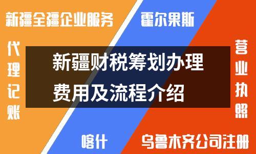 新疆财税筹划办理费用及流程介绍