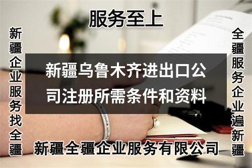 新疆乌鲁木齐进出口公司注册所需条件和资料