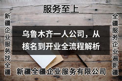 乌鲁木齐一人公司，从核名到开业全流程解析